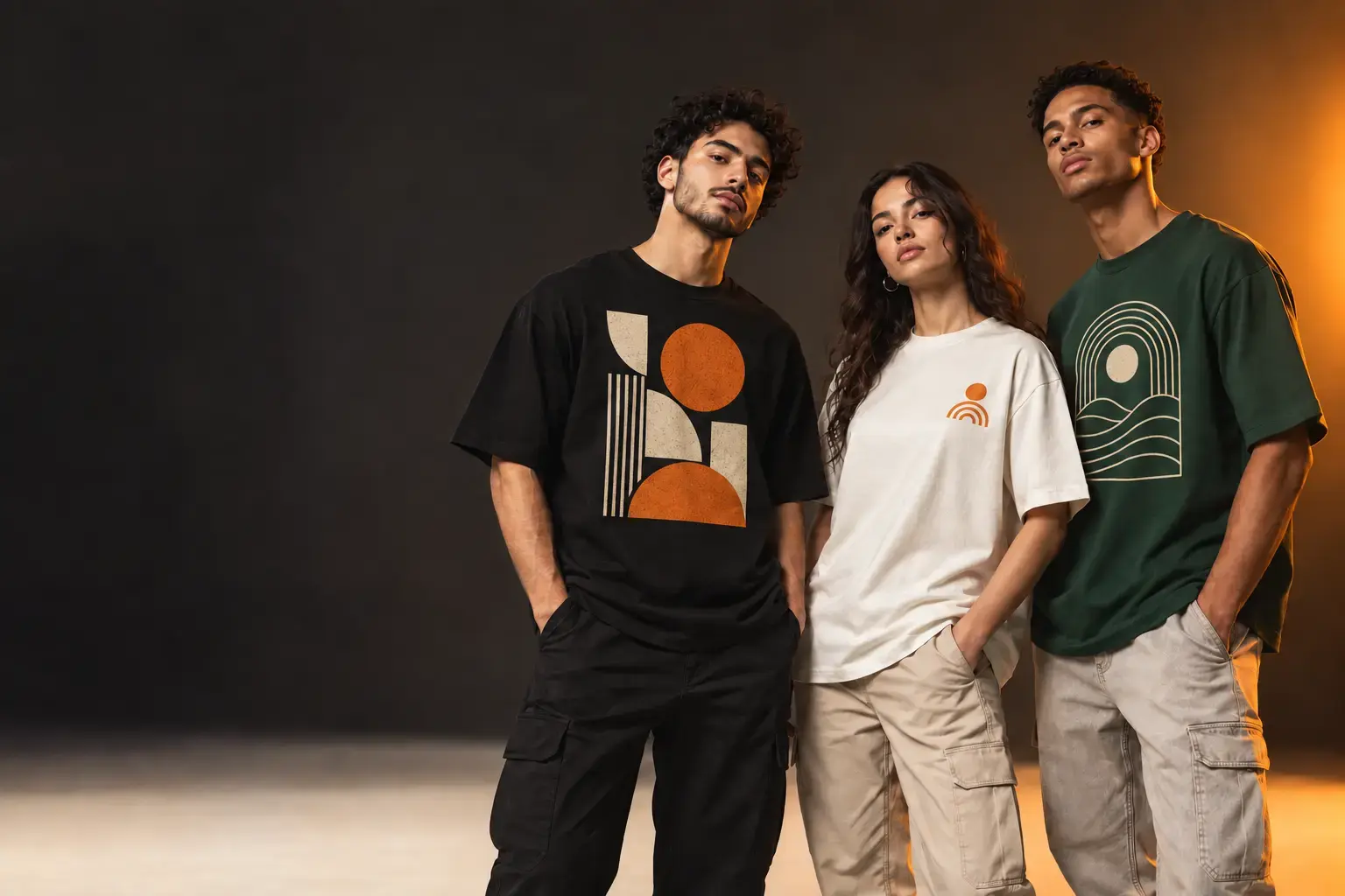 Young team wearing NOVAMART printed T-shirts