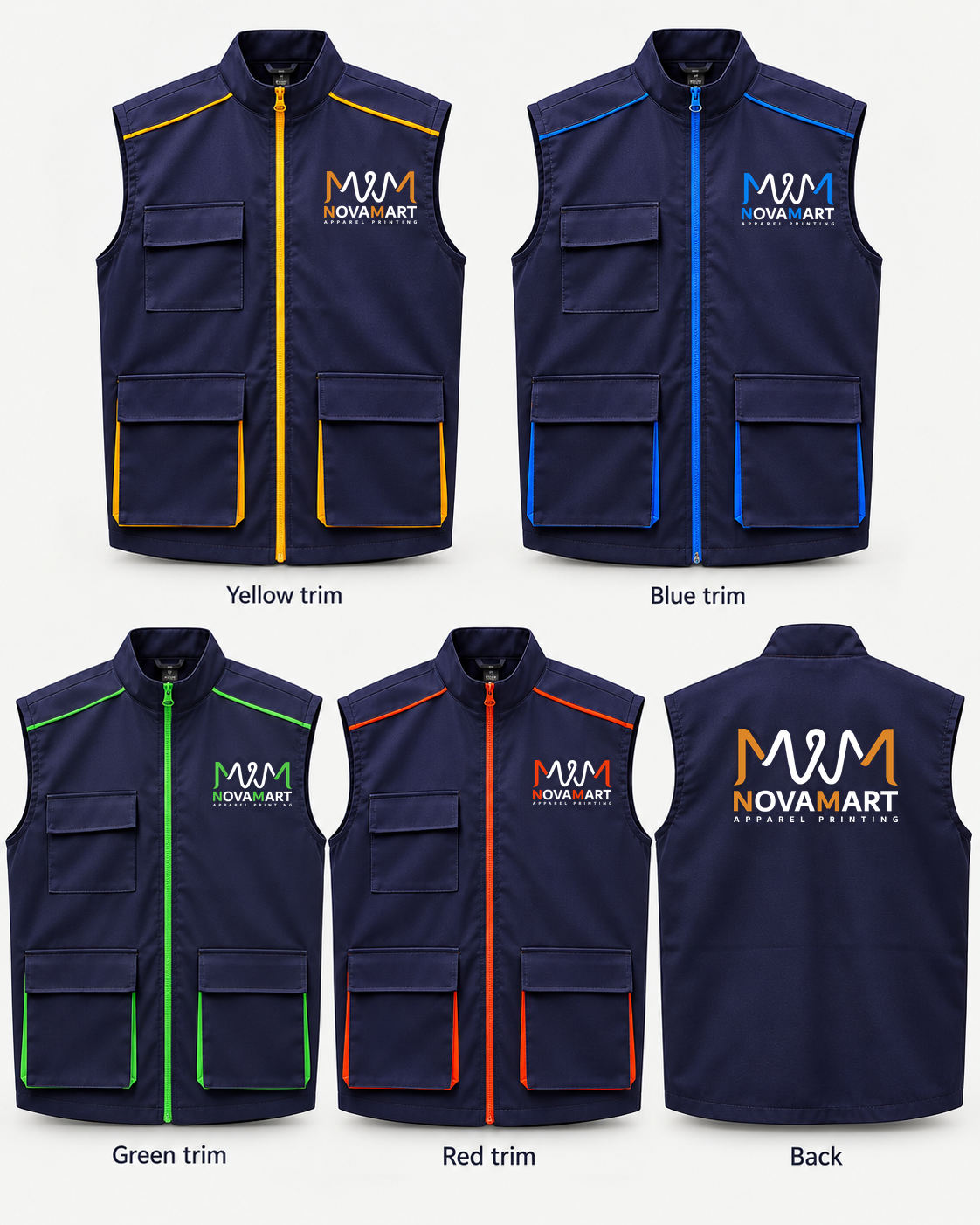 Gilet de travail multi-poches – Votre logo, devant & dos 3